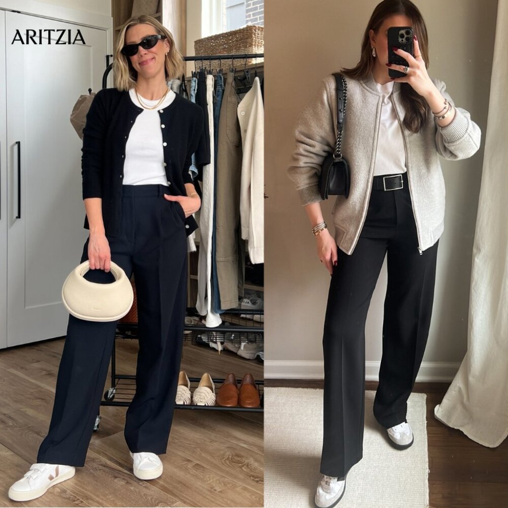 Aritizia Wilford Effortless Pant Japanese Crepette High Rise Wide Leg Size 10